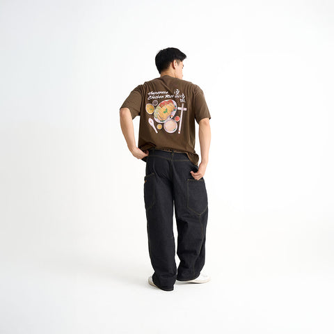 Chicken Rice Acid Wash Graphic T-Shirt
