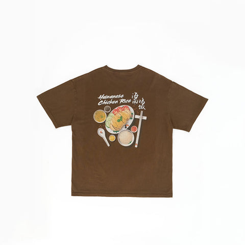 Chicken Rice Acid Wash Graphic T-Shirt