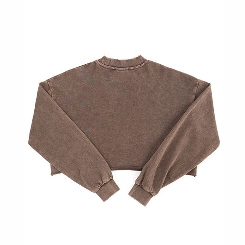 GMT+8 Embroidered Cropped Sweatshirt