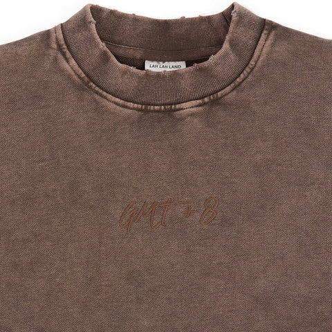 GMT+8 Embroidered Cropped Sweatshirt