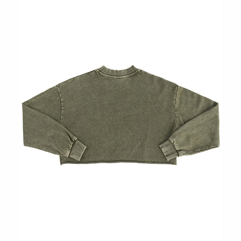 GMT+8 Embroidered Cropped Sweatshirt