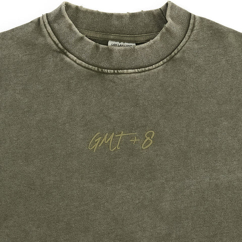 GMT+8 Embroidered Cropped Sweatshirt