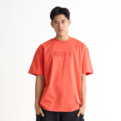 GMT+8 Embossed Oversized T-Shirt