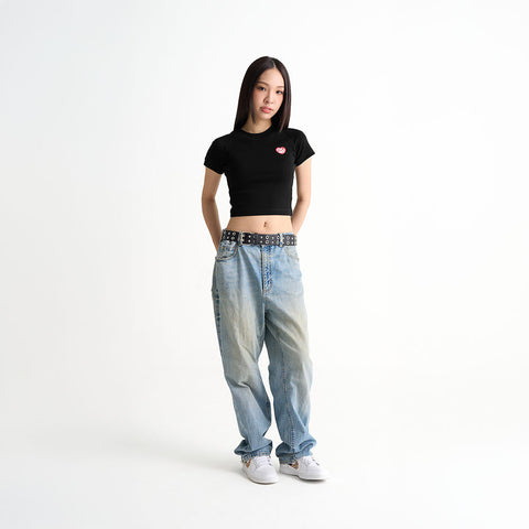 KL Heart Embroidered Baby Tee