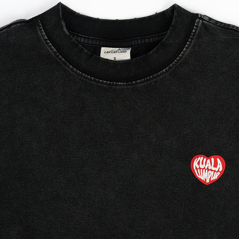 KL Heart Faded Cropped Boxy Tee