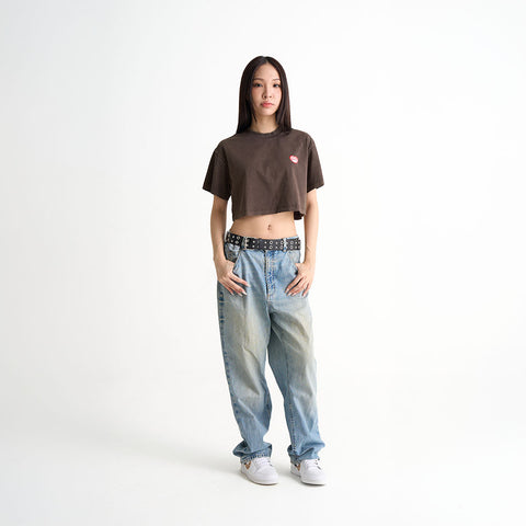 KL Heart Faded Cropped Boxy Tee