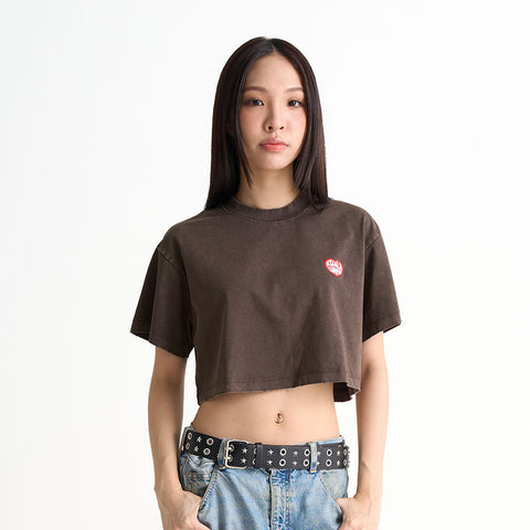KL Heart Faded Cropped Boxy Tee