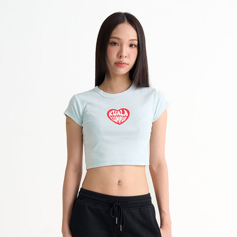 KL Heart Graphic Cropped Baby Tee