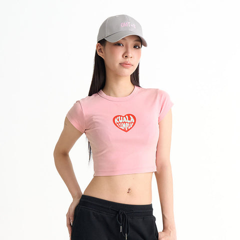 KL Heart Graphic Cropped Baby Tee