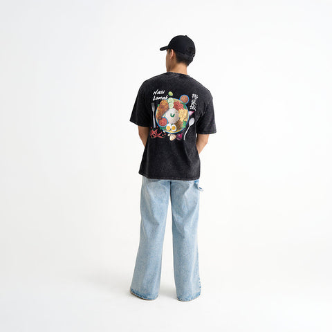 Nasi Lemak Acid Wash Graphic T-Shirt
