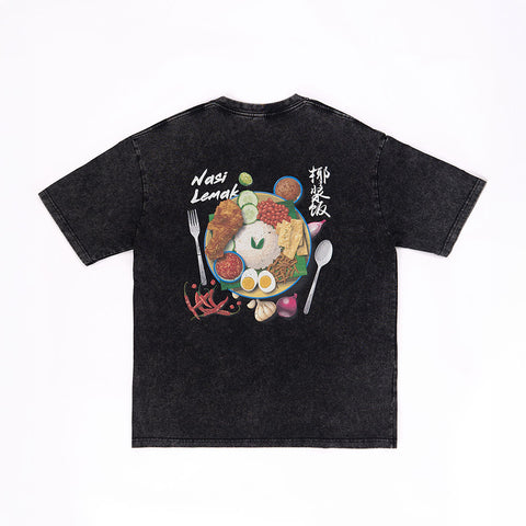 Nasi Lemak Acid Wash Graphic T-Shirt
